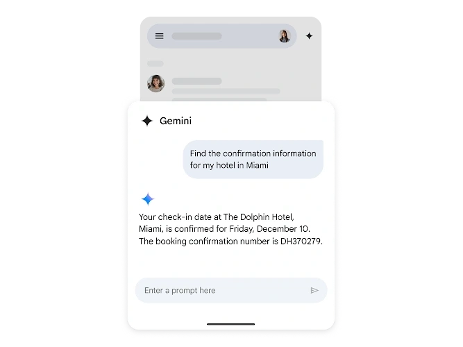 Поиск информации в письмах с помощью Gemini
