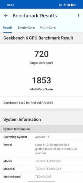 Бенчмарки Tecno Camon 50