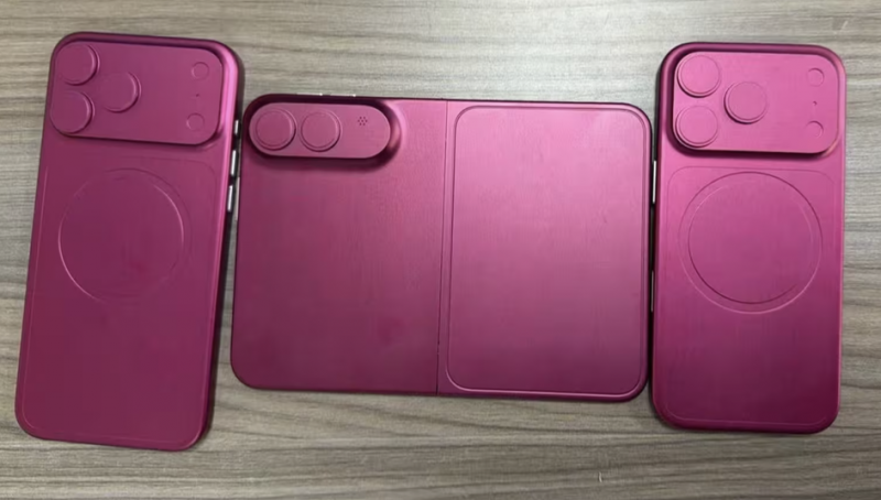 макеты iPhone 18 Pro, iPhone 18 Pro Max и iPhone Fold спереди